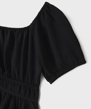Robe manches courtes col Bardot en viscose fille vue2 - GEMO 4G FILLE - GEMO