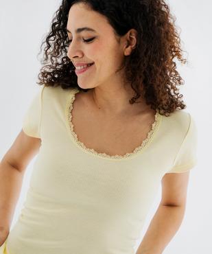 Haut de pyjama en maille côtelée femme vue2 - GEMO 4G FEMME - GEMO