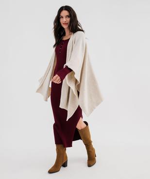 Robe pull longue coupe ajustée femme vue4 - GEMO 4G FEMME - GEMO