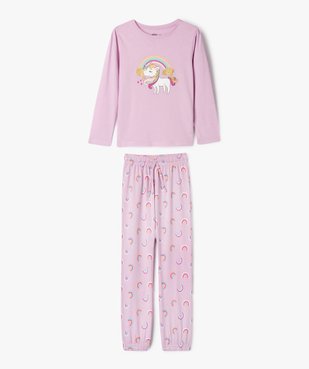 Pyjama à motif licorne et arc-en-ciel fille vue1 - GEMO (ENFANT) - GEMO