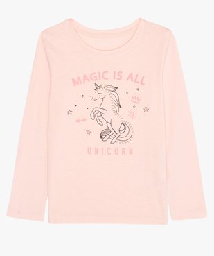 Tee-shirt fille à manches longues avec motif girly vue2 - GEMO C4G FILLE - GEMO