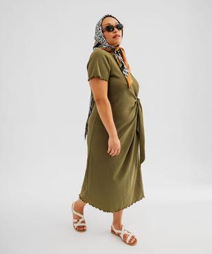 Robe longue à manches courtes femme grande taille vue2 - GEMO 4G GT - GEMO