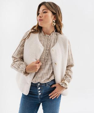 Veste sans manches en sherpa femme vue6 - GEMO 4G FEMME - GEMO