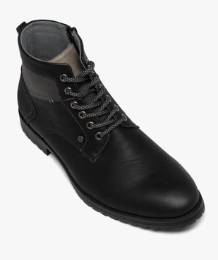 Boots homme casual à zip et à lacets bicolores vue5 - GEMO (CASUAL) - GEMO