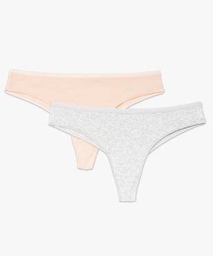 Tanga en maille côtelée femme (lot de 2) vue4 - GEMO 4G FEMME - GEMO