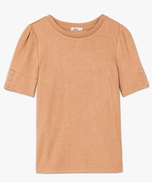 Top femme en maille à manches courtes fantaisie vue4 - GEMO(FEMME PAP) - GEMO
