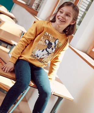 Tee-shirt fille à manches longues et motif sur l’avant vue6 - GEMO C4G FILLE - GEMO