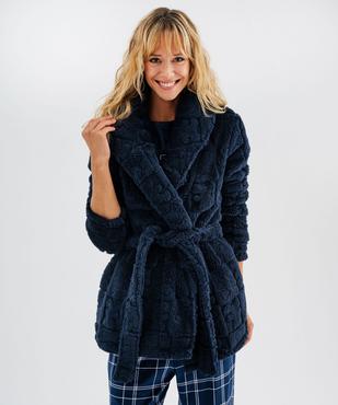 Robe de chambre en maille douillette femme - LuluCastagnette vue1 - LULUCASTAGNETTE - GEMO