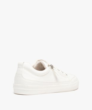 Baskets femme unies à lacets et zip motif croco vue4 - GEMO (SPORTSWR) - GEMO