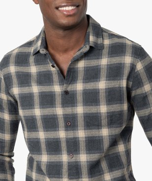 Chemise homme à carreaux aspect flanelle – Coupe Slim vue2 - GEMO (HOMME) - GEMO