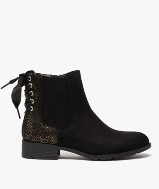 Boots femme chelsea zippées avec ruban sur le contrefort vue1 - GEMO (CASUAL) - GEMO
