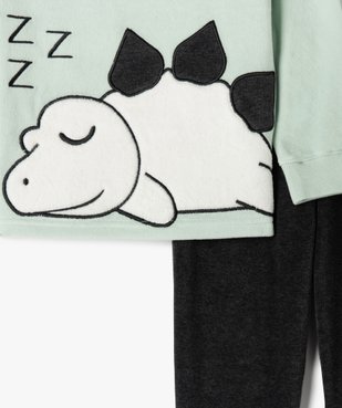Pyjama garçon bicolore en velours avec motif dinosaure vue2 - GEMO (ENFANT) - GEMO