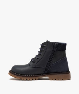 Boots garçon à semelle crantée et col rembourré en denim vue3 - GEMO (ENFANT) - GEMO