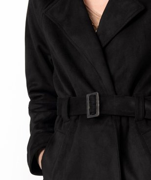 Manteau femme en suédine avec ceinture  vue2 - GEMO(FEMME PAP) - GEMO