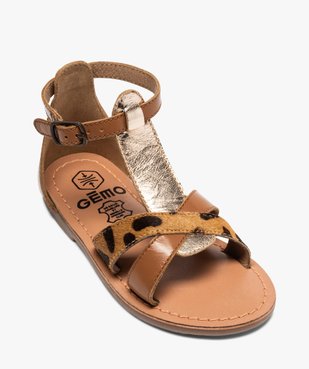 Sandales fille à talon plat à bride perlée ornée d’une frange vue5 - GEMO (ENFANT) - GEMO
