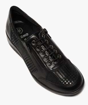 Derbies femme confort unis à lacets et zip vue5 - GEMO (CONFORT) - GEMO
