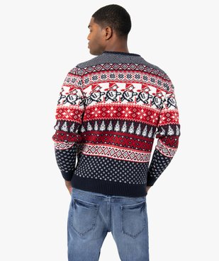 Pull de Noël homme multicolore vue3 - GEMO - GEMO