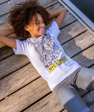 Tee-shirt garçon à manches courtes imprimé streetwear vue4 - GEMO C4G GARCON - GEMO