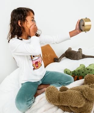 Pyjama en velours bicolore à motif chat fille vue5 - GEMO (ENFANT) - GEMO