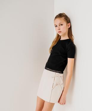 Tee-shirt à manches courtes avec bas en dentelle fille vue6 - GEMO (JUNIOR) - GEMO