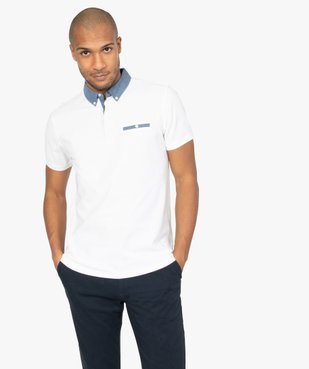 Polo homme avec col chemise contrastant vue1 - Nikesneakers (HOMME) - Nikesneakers
