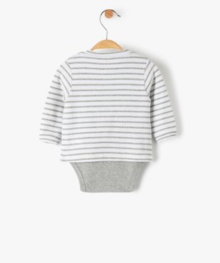 Body bébé à manches longues effet tee-shirt vue4 - GEMO(BB COUCHE) - GEMO