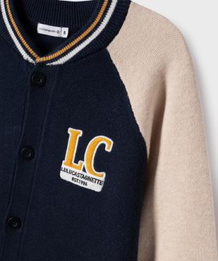 Gilet bicolore avec finitions bord-côte garçon - LuluCastagnette vue3 - LULUCASTAGNETTE - GEMO