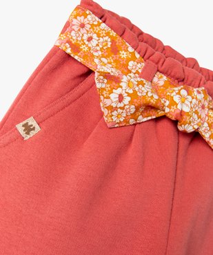 Pantalon carotte en molleton avec ceinture fleurie bébé fille - LuluCastagnette vue2 - LULUCASTAGNETTE - GEMO