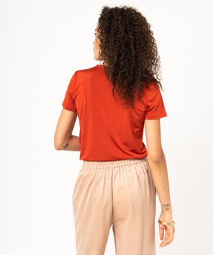 Tee-shirt à manches courtes avec décolleté en V femme vue3 - GEMO(FEMME PAP) - GEMO