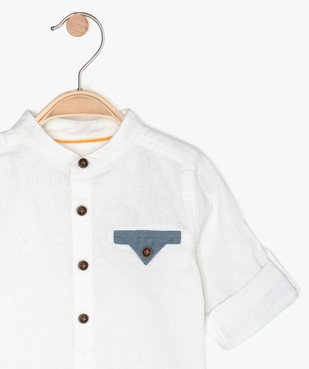 Chemise bébé garçon à manches longues et col mao vue2 - Nikesneakers(BEBE DEBT) - Nikesneakers