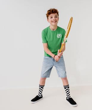 Tee-shirt manches courtes en coton imprimé devant et dos garçon vue8 - GEMO 4G GARCON - GEMO