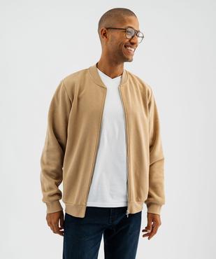 Sweat zippé en molleton doux homme vue1 - GEMO (HOMME) - GEMO