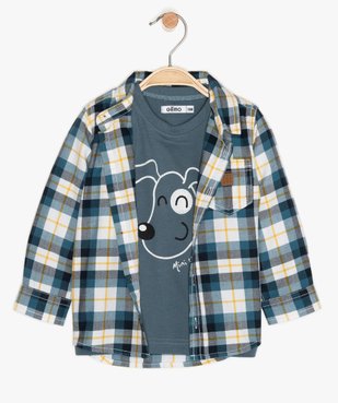 Ensemble bébé garçon (2 pièces) chemise et tee-shirt vue1 - GEMO(BEBE DEBT) - GEMO