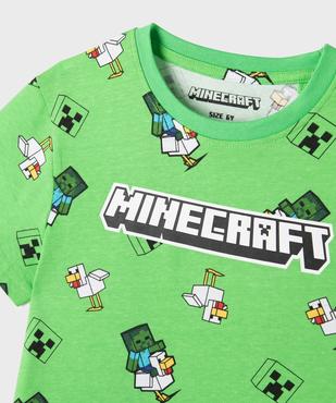 Tee-shirt manches courtes imprimé garçon - Minecraft vue3 - MINECRAFT - GEMO