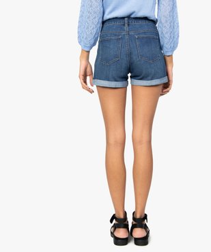 Short femme en jean avec revers cousus vue3 - GEMO(FEMME PAP) - GEMO