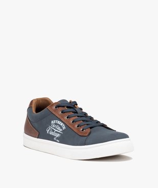 Baskets homme rétro en suédine bicolore vue2 - GEMO (CASUAL) - GEMO