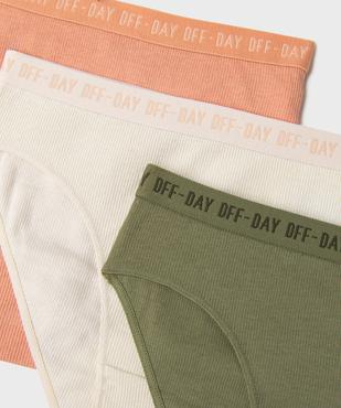 Culottes en maille côtelée coton stretch fille (lot de 3) vue2 - GEMO 4G FILLE - GEMO