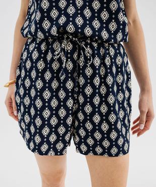 Short ample imprimé en viscose fluide femme vue2 - GEMO 4G FEMME - GEMO