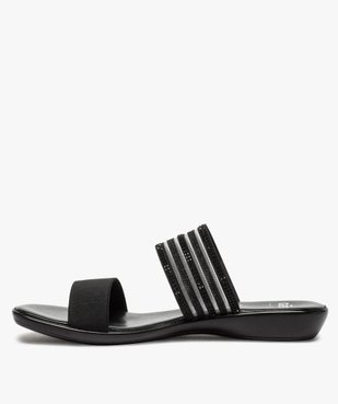Mules femme à strass et larges brides élastiquées vue3 - GEMO (CASUAL) - GEMO