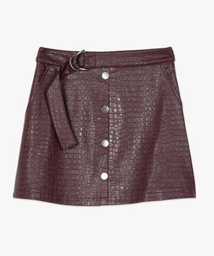 Jupe femme évasée en synthétique imitation cuir avec ceinture vue4 - GEMO(FEMME PAP) - GEMO