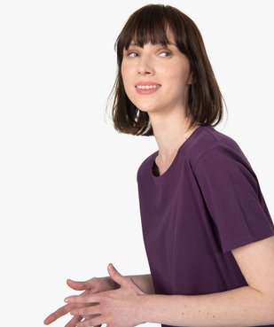 Tee-shirt femme à manches courtes avec dos plus long vue2 - GEMO(FEMME PAP) - GEMO