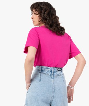 Tee-shirt femme à manches courtes avec motif vue3 - GEMO(FEMME PAP) - GEMO