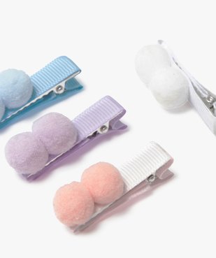 Pinces à cheveux fille à pompons pastel (lot de 4) vue2 - GEMO (ENFANT) - GEMO