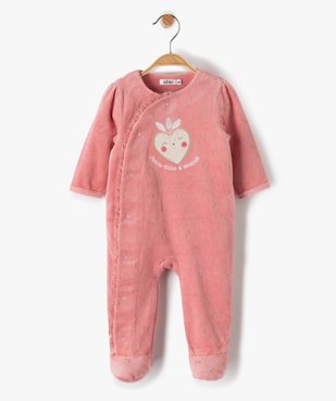 Pyjama bébé fille en velours avec motifs pailletés vue1 - GEMO(BB COUCHE) - GEMO