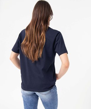 Tee-shirt femme à manches courtes avec message pailleté vue3 - GEMO(FEMME PAP) - GEMO