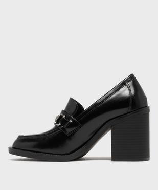 Mocassins à talon bloc avec bijou métallique sur le dessus femme - 5 Miles vue4 - 5 MILES - GEMO