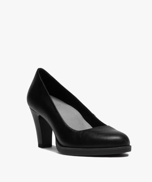 Escarpins femme unis à talon avec couture débordante vue2 - GEMO(URBAIN) - GEMO
