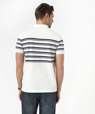 Polo manches courtes en maille piquée rayée homme vue3 - GEMO (HOMME) - GEMO