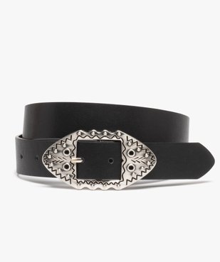 Ceinture femme avec grosse boucle gravée vue1 - GEMO (ACCESS) - GEMO
