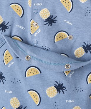 Pyjama bébé à motifs fruits exotiques fermeture pont dos vue2 - GEMO(BB COUCHE) - GEMO